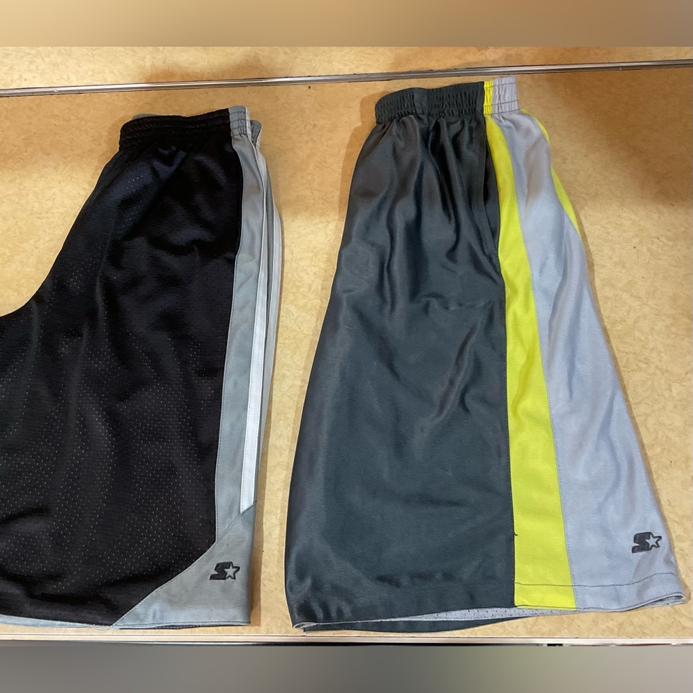 Starter: Men’s silky long basketball reversible size XXL (18) shorts duo/set.